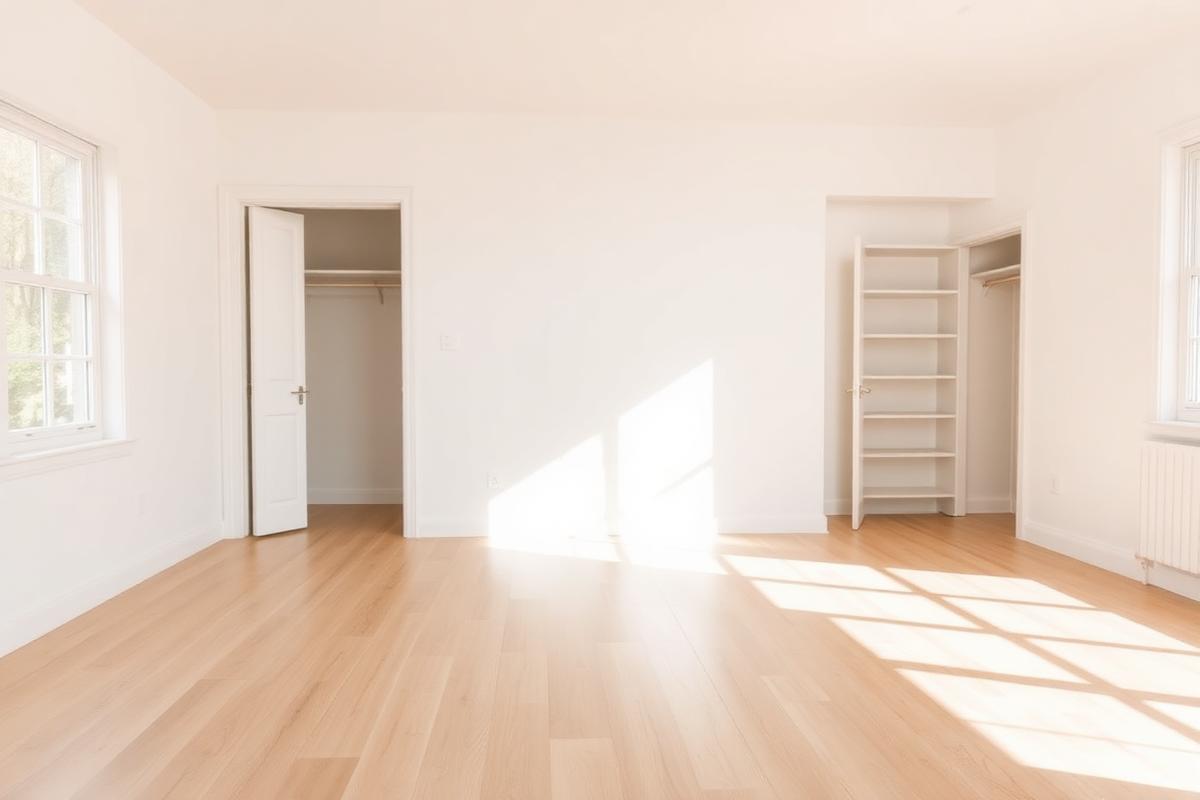 Empty bedroom with clean bare floors ready for move in day in the Wenatchee Valley
