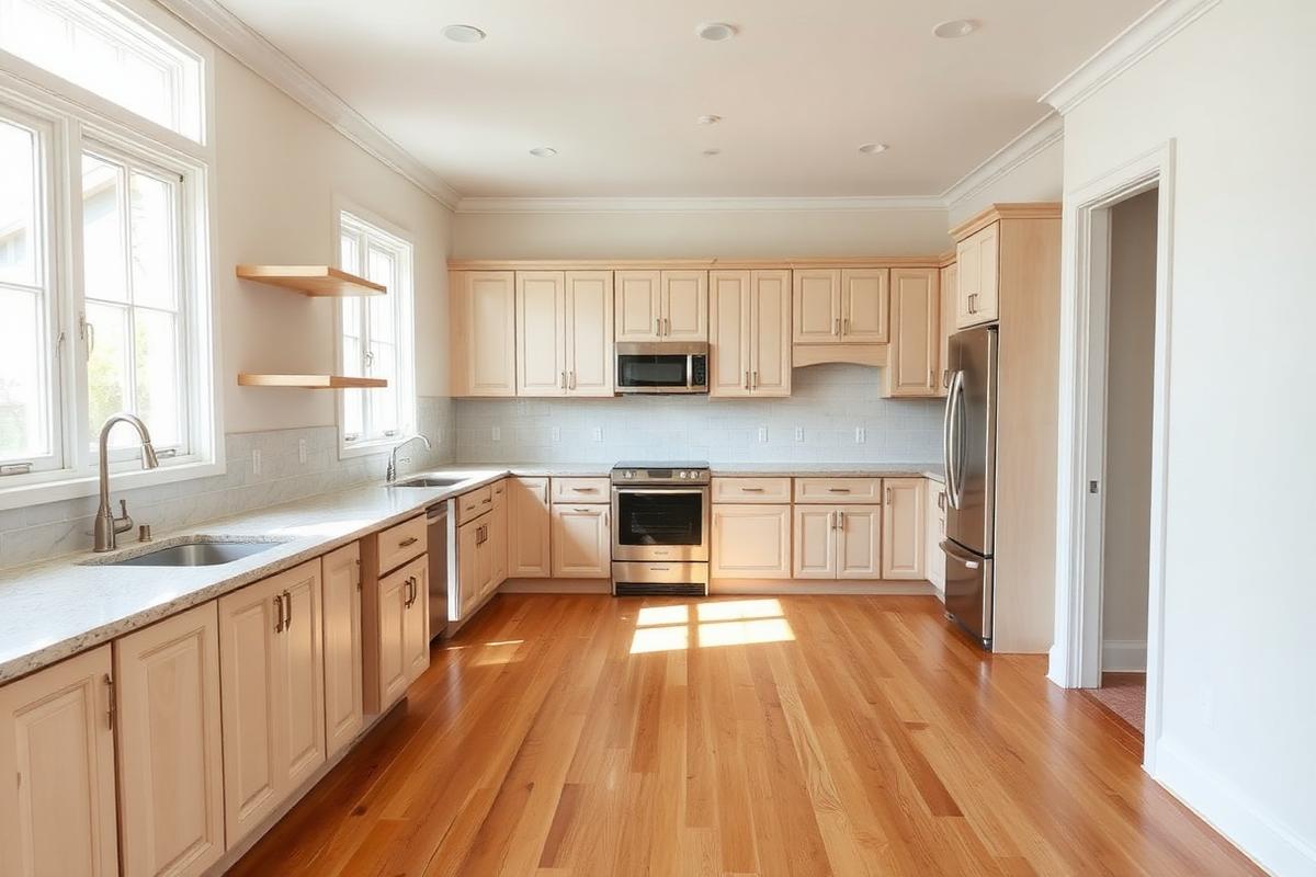 Newly remodeled kitchen cleaned of construction dust in a Wenatchee, WA home