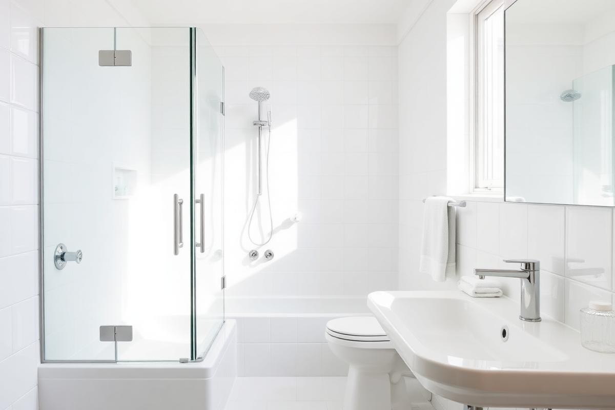 Spotless white bathroom with polished fixtures after a deep house cleaning in Wenatchee, WA